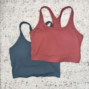2 Piece Set of Workout Tank Tops | size S | mauve & blue